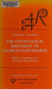 The ontological argument of Charles Hartshorne by George L. Goodwin