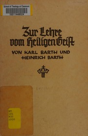 Zur Lehre vom heiligen Geist by Karl Barth