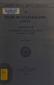 Étude de lexicographie copte by Pierre Chérix