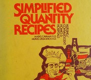 Cover of: Simplified quantity recipes: nursing/convalescent homes and hospitals