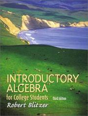 Cover of: Introductory algebra for college students
