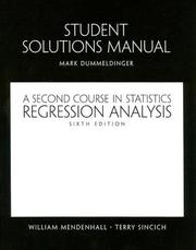 Cover of: Second Course in Statistics: Regressn Analy