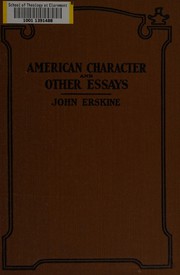 Cover of: American character and other essays.