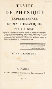 Cover of: Traité de physique expérimentale et mathématique