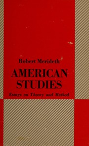 Cover of: American studies: essays on theory and method.