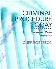 Cover of: Criminal procedure today: issues and cases
