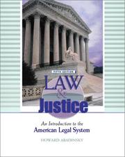 Cover of: Law and Justice: An Introduction to the American Legal System (5th Edition)