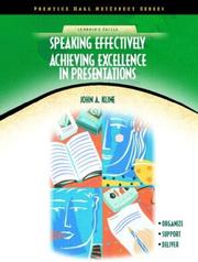 Speaking Effectively by John A. Kline