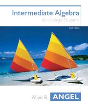Cover of: Intermediate algebra for college students.