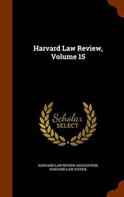 Cover of: Harvard Law Review, Volume 15