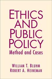 Cover of: Ethics and Public Policy: Method and Cases