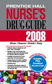 Cover of: Prentice Hall Nurse's Drug Guide 2008 (Prentice Hall Real Nursing Skills)