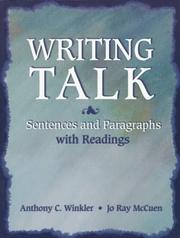 Cover of: Writing talk. by Anthony C. Winkler