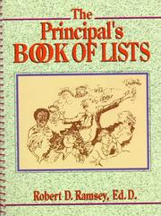Cover of: The Principal's Book of Lists (J-B Ed: Book of Lists)
