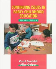 Cover of: Continuing issues in early childhood education