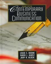 Cover of: Contemporary business communication by Louis E. Boone