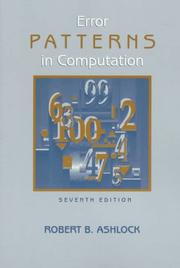 Cover of: Error patterns in computation by Robert B. Ashlock