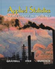 Cover of: Applied statistics: a first course in inference