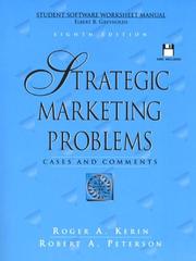 Cover of: Strategic Marketing Problems: Cases and Comments : Student Software Worksheet Manual