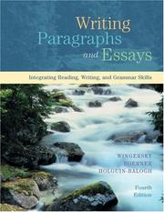 Cover of: Writing Paragraphs and Essays by Joy Wingersky, Jan Boerner, Diana Holguin-Balogh