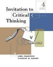 Cover of: Invitation to critical thinking by Joel Rudinow