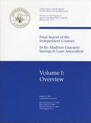 Final report of the independent counsel (in re--Madison Guaranty Savings & Loan Association) by Robert W. Ray