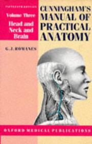Cover of: Cunningham's Manual of Practical Anatomy: Volume III by G. J. Romanes