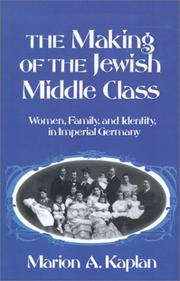 Cover of: The making of the Jewish middle class: women, family, and  identity in Imperial Germany