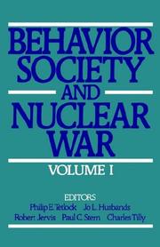 Behavior, society and nuclear war, volume one
