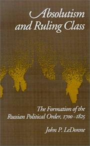 Cover of: Absolutism and ruling class