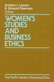 Cover of: Women's Studies and Business Ethics: Toward a New Conversation (Ruffin Series in Business Ethics)