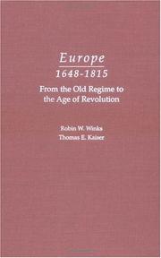 Cover of: Europe, 1648-1815: from the old regime to the age of revolution