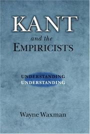 Cover of: Kant and the Empiricists: Understanding Understanding