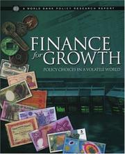 Finance for growth : policy choices in a volatile world