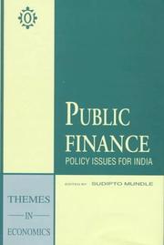 Public finance : policy issues for India