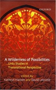 Cover of: A Wilderness of Possibilities: Urdu Studies in Transnational Perspective