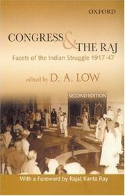 Cover of: Congress and the Raj: facets of the Indian struggle, 1917-47