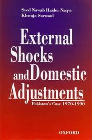 Cover of: External shocks and domestic adjustment: Pakistan's case, 1970-1990