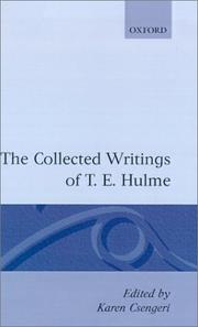 Cover of: The collected writings of T.E. Hulme