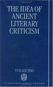 Cover of: The idea of ancient literary criticism