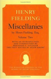 Cover of: Miscellanies by Henry Fielding, esq.