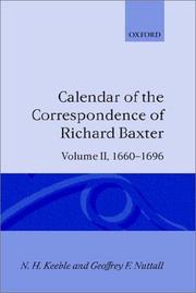 Calendar of the correspondence of Richard Baxter