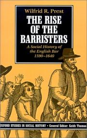 The rise of the barristers : a social history of the English bar 1590-1640