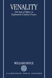 Venality : the sale of offices in eighteenth-century France
