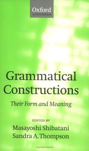 Cover of: Grammatical Constructions: Their Form and Meaning