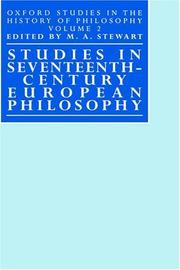 Studies in seventeenth-century European philosophy