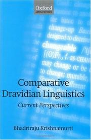 Cover of: Comparative Dravidian linguistics: current perspectives