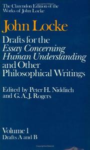 Drafts for the 'Essay concerning human understanding', and other philosophical writings