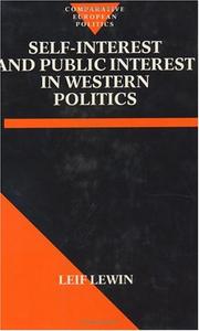 Cover of: Self-interest and public interest in western politics