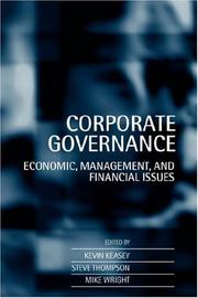 Cover of: Corporate governance: economic, management, and financial issues